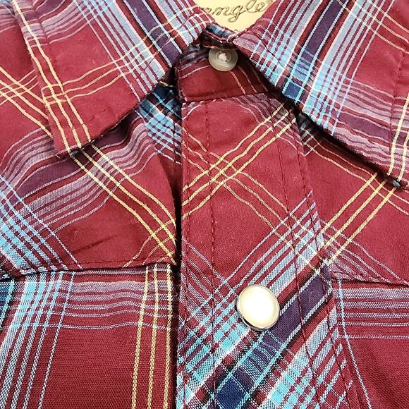 Wrangler Shirt Mens 2XL Plaid Western Pearl Snap Long Sleeve Button Up Casual - Picture 11 of 15